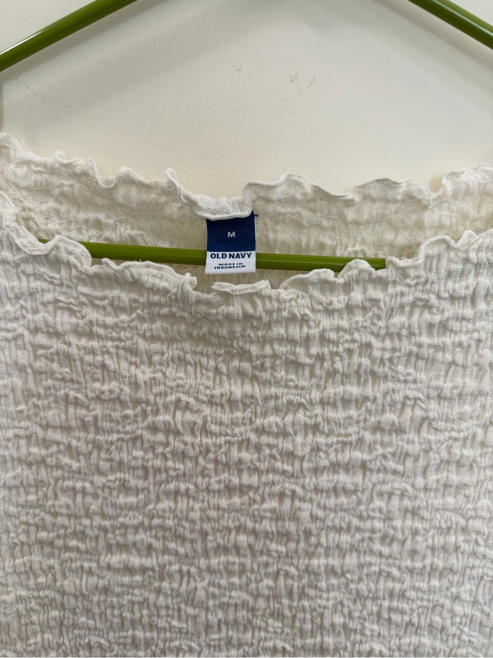 Old Navy Cream Smocked Texture Tube Top